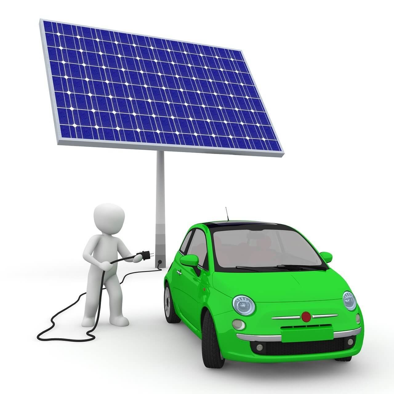 Ev Sedan With Solar Panel Roof