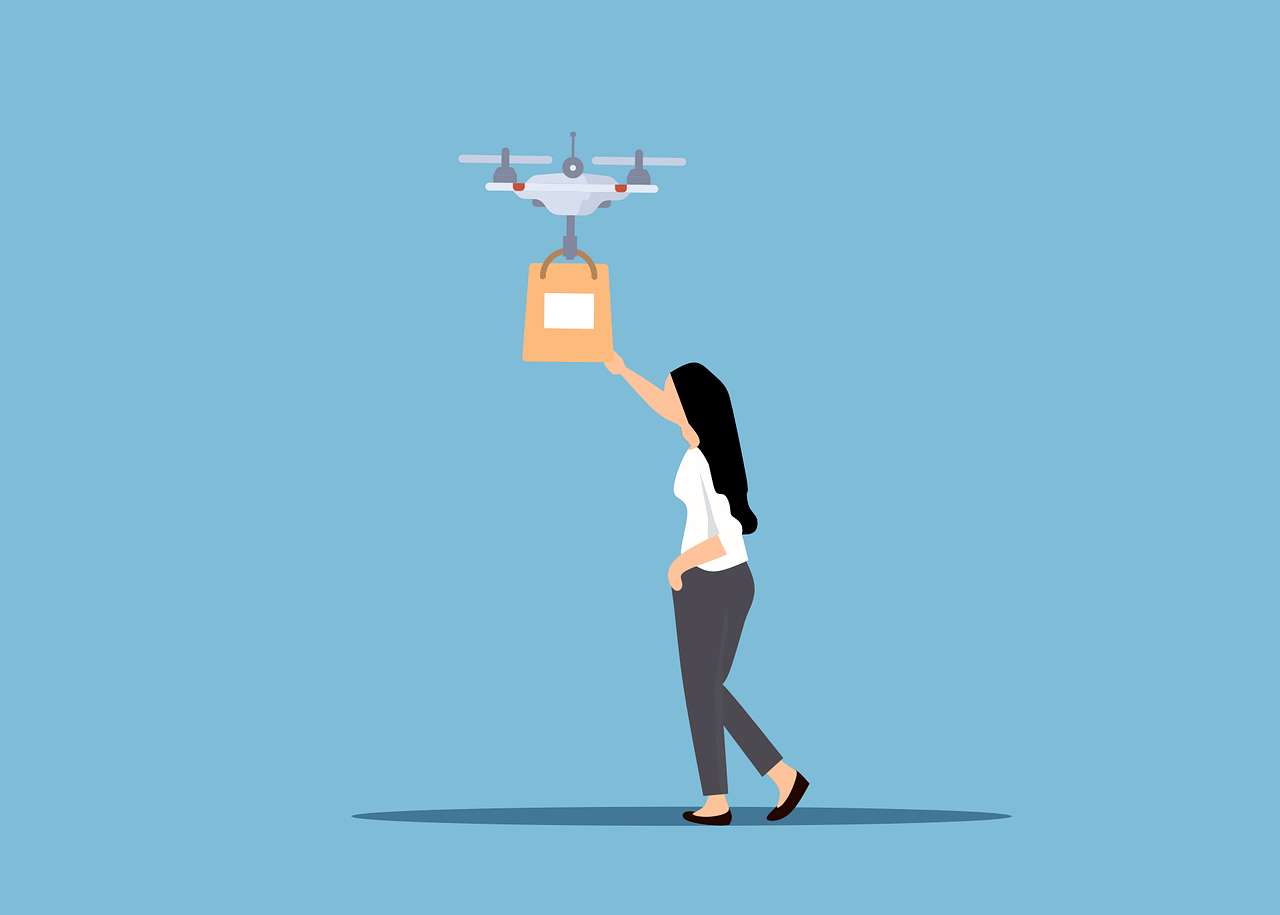 Drone Carrying Medical Package Across Rural Terrain